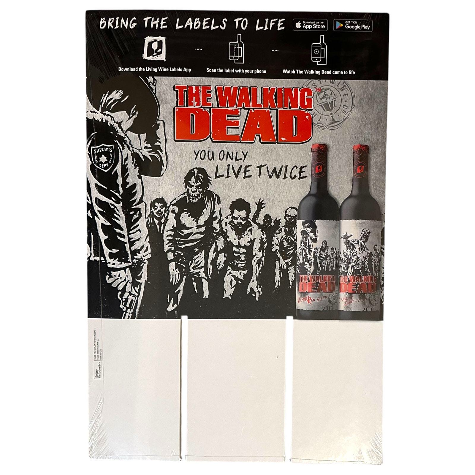 THE WALKING DEAD 2018 Set of 5 Wine Display Case Cards New in Package NI... - $249.00