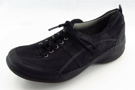 Clarks Women Sz 5 M Black Lace Up Fashion Sneakers Leather Shoe - £15.53 GBP