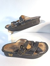 Alegria Black Leather Slides Rocker BAR Sandals Adjustable Straps US 6 E... - £47.95 GBP
