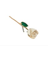 Lacquered White Rose with Gold Trim - $137.52 CAD