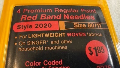 Singer Machine Needles 4 Premium Regular Point Red Band Style 2020 Woven 80/11 Item image 4
