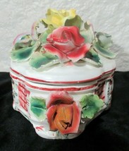 M&amp;R Capodimonte Dish Hand Painted Floral Made in Italy - £19.15 GBP