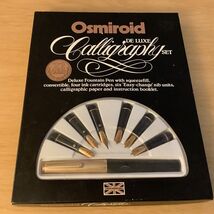 Osmiroid De Luxe Calligraphy Fountain Pen + 6 Easy Change Nibs - 22ct Go... - $29.99