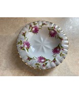 Chodziez Poland Rosebuds decorated 5.5&quot; Gold Trimmed Ashtray - $18.84 CAD