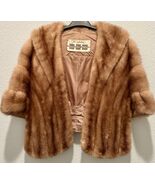 Vintage 1950s Mink Fur Stole Capelet Carson Pirie Scott Satin Lined - $179.45