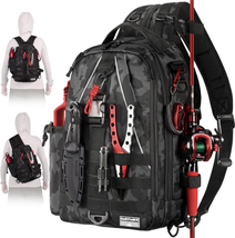 Fishing Backpack Tackle Bag with Rod Holder 14.5*8.2*5.1 &quot;-Incognito Cam... - $48.13