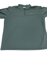 Columbia Omni Freeze Shirt Mens Large Teal 1/4 Zip Short Sleeve Polo Active - £18.17 GBP