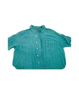 Tasso Elba Island Men&#39;s Shirt Turquoise Green XXL Short Sleeve Button-Up... - £31.41 GBP
