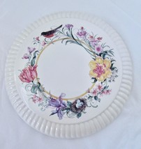 Vintage Heatwave Decorative Ceramic Warming Trivet w Robin Bird Flowers Nest - £19.80 GBP