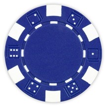 100 Da Vinci 11.5 gram Dice Striped Poker Chips, Standard Casino Size, Blue - £14.95 GBP