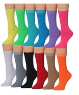 Tipi Toe Women&#39;s 12-Pairs Fashion Lightweight Crew Colorful Striped Cat ... - $18.61+