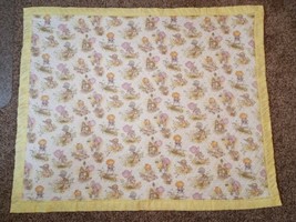 Vtg J. Manes Co. HOLLY HOBBIE Sunbonnet Girls Handmade Cotton Blend Blanket 44&quot; - £18.43 GBP