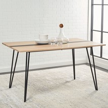 Alarick Dining Table With Natural/Black Hairpin Legs From The Safavieh Home - £250.29 GBP