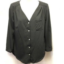 Truth NYC Black Blouse Button Down Size Medium NWT - $14.24