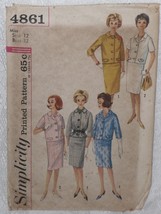 Simplicity 4861 Pattern Misses&#39; Suit Size 12 Vintage 1960&#39;s Jacket &amp; Skirt - $6.85