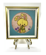 Bunny Rabbit Jiffy  Framed Needlepoint Kit Completed Sunset Designs #425... - $35.63