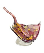Stingray Fish Murano Style Glass Sculpture – Handcrafted Art 10.25in - $84.80