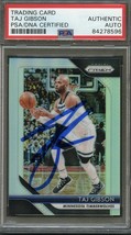 2018 Panini Prizm Silver NBA #97 Taj Gibson Signed Card AUTO PSA Slabbed Timberw - £47.40 GBP