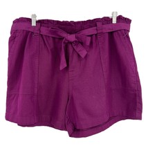 Women&#39;s Plus Size Purple Paperbag Shorts TERRA &amp; SKY Size 1X - £17.12 GBP