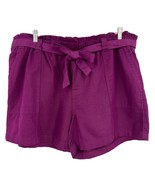 Women&#39;s Plus Size Purple Paperbag Shorts TERRA &amp; SKY Size 1X - £17.12 GBP