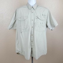 Columbia PFG Mens Fishing Shirt Size L Beige QJ2 - $9.89