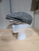 PEAKY BLINDERS Harris Tweed Newsboy Cap Hat BLACK GRAY Abercrombie Fitch... - $20.40