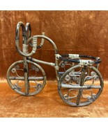 Vtg Bamboo Tricycle Trike Plant Stand Holder Wicker Rattan Boho Decor 16... - $27.16 CAD