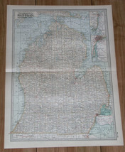 1897 Antique Dated Map Of Southern Part Of Michigan / Detroit - $23.37