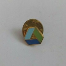 Vintage Green &amp; Blues Ribbon Triangle Lapel Hat Pin - £3.51 GBP