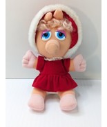 Jim Henson Muppets 1987 Baby Miss Piggy Plush Doll Red Dress Bonnet 11&quot; ... - £14.78 GBP