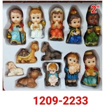 Christmas Nativity Set Scene Baby-face Figures Figurines Baby Jesus 12 PIECE - £28.24 GBP