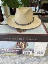 Stetson cowboy hat Dune 5X Gun Club Beaver fur felt Silverbelly size 7 3/8  image 2