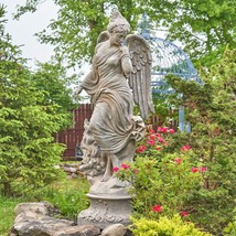 Zaer Ltd. 6FT Tall Large Magnesium-Based Cement Angel Statue for Outdoor/Indoor  - £1,400.68 GBP