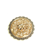 Vintage Scarf Clip Light Weight textured Filigree Round West Germany Noveau - $9.85