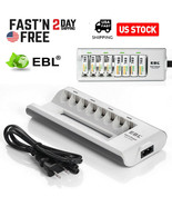 8 Slot Battery Charger For Aa Aaa Ni-Mh Ni-Cd Rechargeable Batteries Us ... - £22.80 GBP