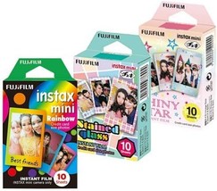 Rainbow, Stained Glass, And Shiny Star Fujifilm Instax Mini Film -10 Sheets X 3 - £61.52 GBP