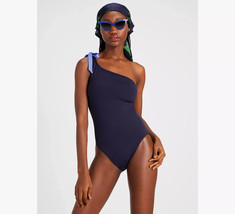 Kate Spade Sz S Color Block One Shoulder Swimsuit Blazer Blue One-Piece ... - $58.40