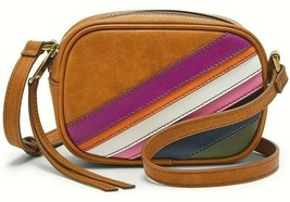 Fossil Maisie Brown Oval Crossbody Bag SHB2643490 Tan Stripes NWT $118 Retail FS - £51.31 GBP