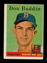 Vintage Baseball Trading Card Topps 1958 #297 Don Buddin Boston Red Sox - £8.33 GBP