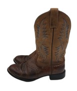 Ariat Men&#39;s Brown Leather Cowboy Rodeo Western Boots 8.5D Embroidered Pu... - $49.48