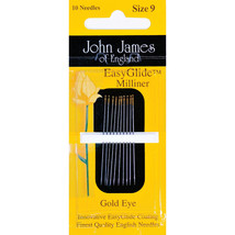 John James Gold Eye Easy Glide Milliner Needles Size 9 10/Pkg - $21.00