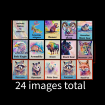Watercolor Native American Animal Wall Art, Pastel Digital Animal Art, Download - £6.38 GBP