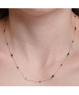 14K Gold Tourmaline and Onyx Necklace-Gold Onyx Pendant-Gemstone Necklace - €434,29 EUR