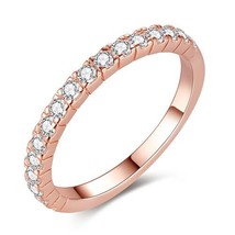 ELESHE Authentic 100% 925 Sterling Silver Rose Gold Heart Ring with Clear CZ Cry - £12.31 GBP