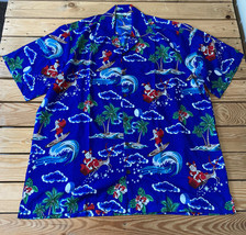 alvish Men’s short sleeve button up Hawaiian Sant Surfing shirt Size XL Blue D10 - £18.55 GBP