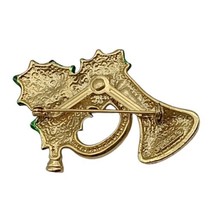 Vtg Signed Gerry&#39;s Brooch French Horn Holly Berry Christmas Pin Gold Ton... - £7.58 GBP