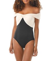 Carmen Marc Valvo Off Shoulder Color Blocked One Piece Swimsuit Size 12 - £40.95 GBP