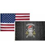 3x5 Wholesale Combo USA American &amp; Mess Best Airborne Army Flag 3&#39;x5&#39; 2 ... - £7.90 GBP
