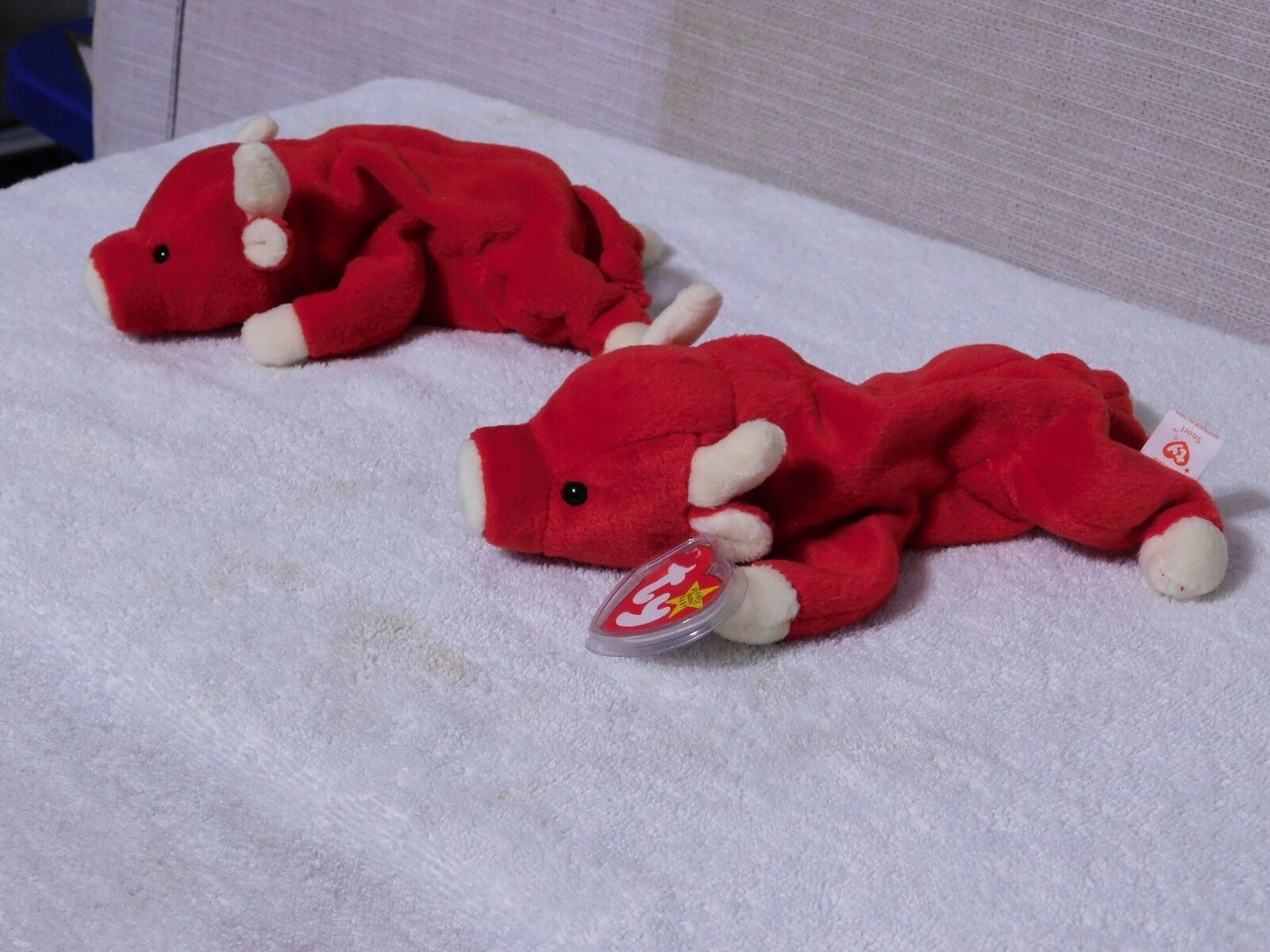 RARE-VINTAGE-1995-SNORT-TY-BEANIE-BABY-RED-BULL-PLUSHIE WITH TAG - 4002 5 - £233.67 GBP