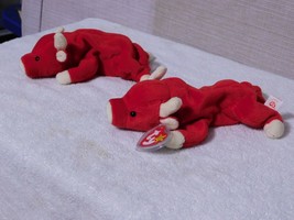 RARE-VINTAGE-1995-SNORT-TY-BEANIE-BABY-RED-BULL-PLUSHIE WITH TAG - 4002 5 - $293.00